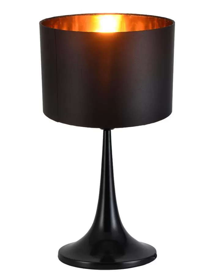 Lámpara de mesa 1xE27 Markas Pallas negra interior cobre